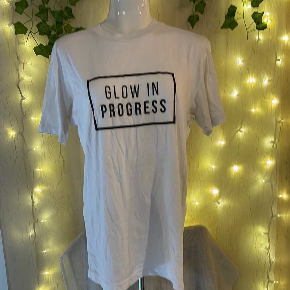 American Apparel White 'Glow in Progress' Tee